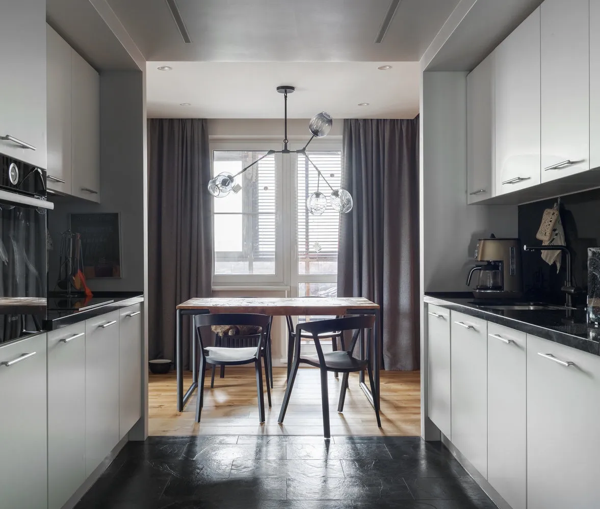 现代风格厨房与餐厅照片：指南，Marina Sarkisyan，Geometrium，Julia Chernova，Olga Berkova，Margarita Rasskazova，Natalia Solo，Marina Novikova，TB Design，Alexandra Dashkevich，Katerina Kuznetsova - 我们网站上的照片