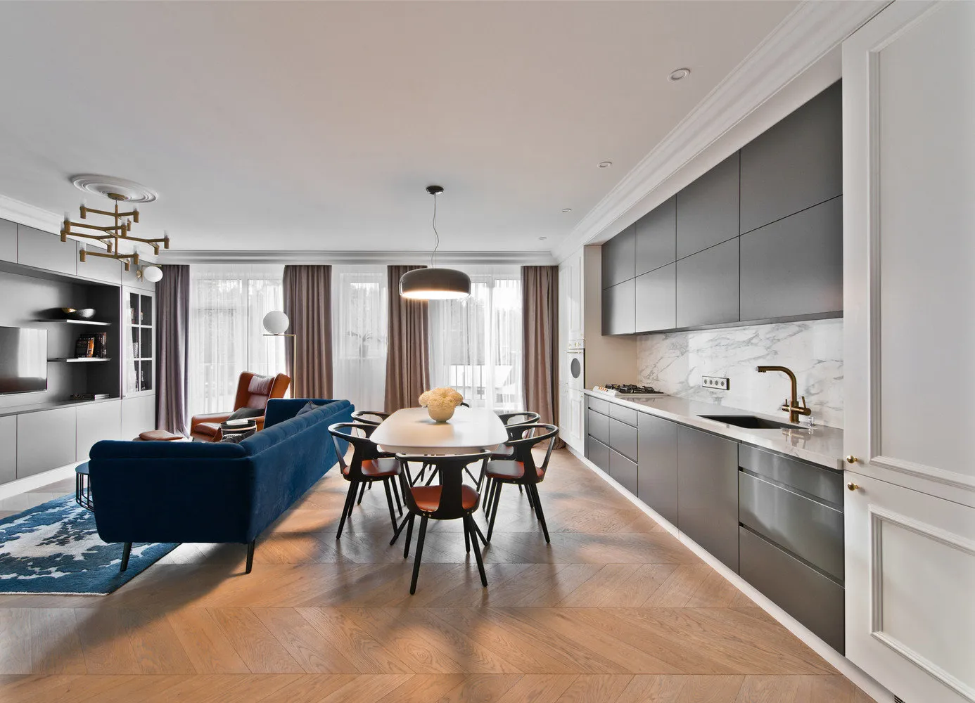 照片:现代风格厨房和餐厅 – 我们网站上的照片