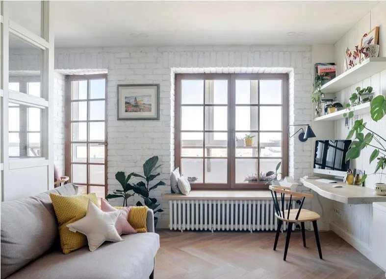 Фотографія: Гостина в стилі Скандинавський, Поради, Під вікном, як задіяти під вікно – фото на нашому сайті