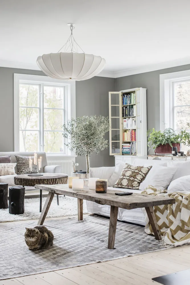 照片:生态风格客厅,折中主义,室内装饰,房屋,瑞典,复古,4人或更多,面积超过90平方米,旧房翻新 – 我们网站上的照片