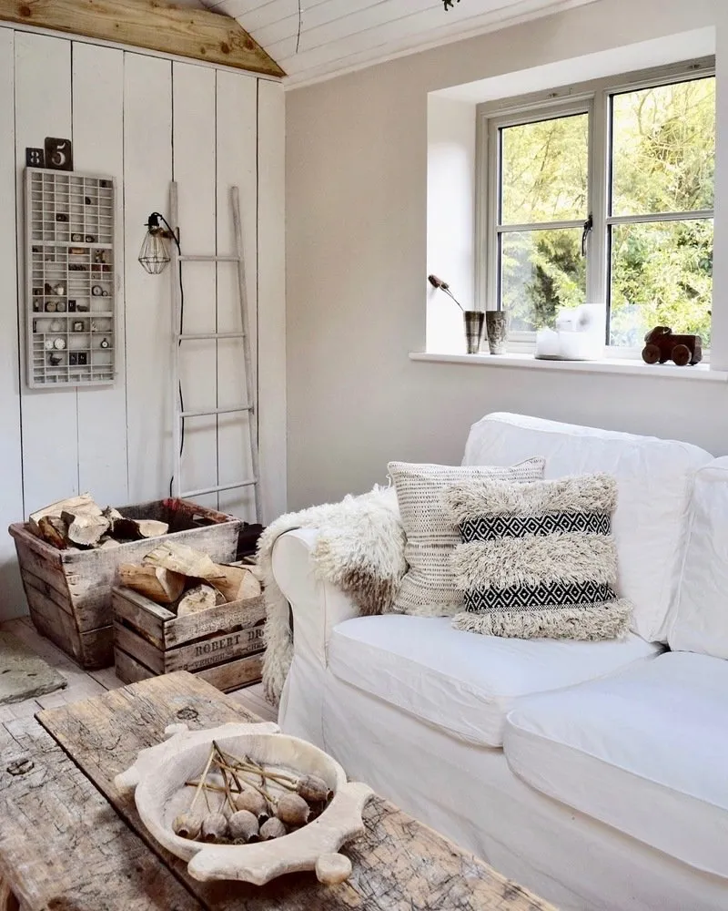 Foto: Salón en estilo Escandinavo, Provenza y Cotidiano, Ecléctica, Decoración de interiores, Casa, Beige, Vintage, IKEA, Casa y finca, cómo ahorrar, Inglaterra, ecléctica en la cabaña, cómo decorar un interior en estilo rústico – foto en nuestro sitio web