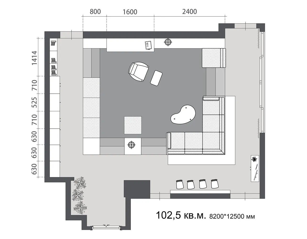 Photo: Floor plans in the style of, Living Room, Tips, Mr.Doors – photo on our website