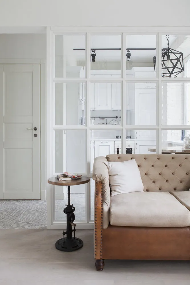 Фотография: Гостиная в стиле Лофт, Современный, Квартира, Студия, Проект недели, Москва, Юрий Гришко, Мария Дадиани, Кирпичный дом, до 40 метров – фото на нашем сайте