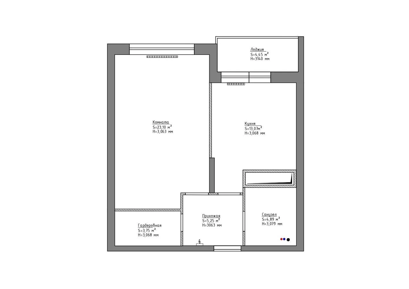 照片:布局图,公寓,改造,圣彼得堡,丹尼尔·谢潘诺维奇,安娜·谢潘诺维奇,Cubiq Studio,40-60 平方米 – 照片在我们的网站上