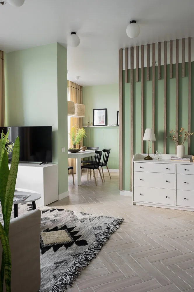 Foto: Sala de estar estilo Moderno, Escandinavo, Apartamento, Proyecto de la Semana, Nizhni Novgorod, 2 habitaciones, 40-60 metros, Bilbao Design, Salvadora Konkova – foto en nuestro sitio web