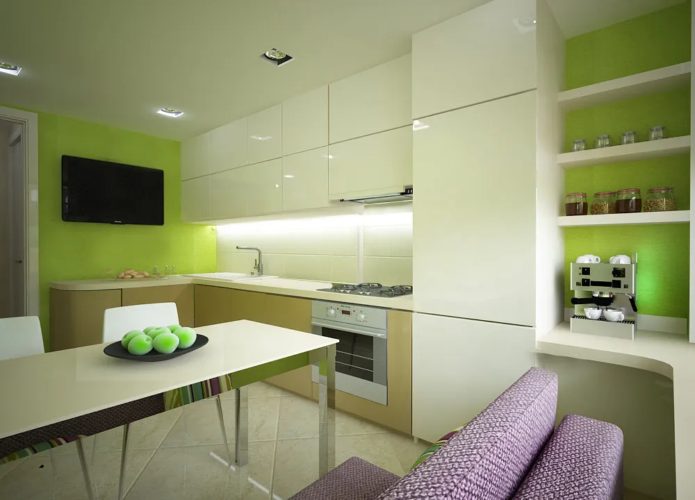 Foto: Cocina y comedor en estilo Moderno, Apartamento pequeño, Apartamento, Casas y apartamentos, Proyecto de la semana, Moscú – foto en nuestro sitio web