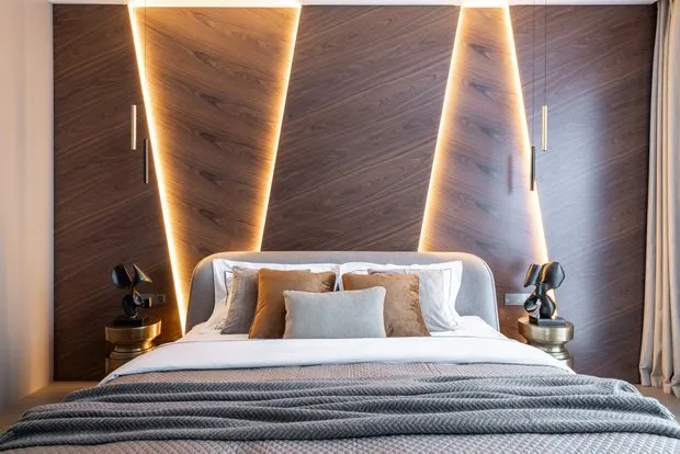 Foto: Habitación principal en estilo moderno, Apartamento, Proyecto de la Semana, Moscú, Edificio monolítico, 2 habitaciones, 60-90 metros, Irina Chufistova – foto en nuestro sitio web