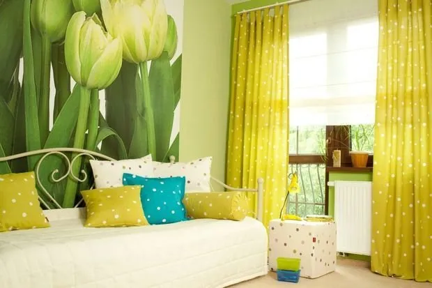 Photo: Landscape in Style, Bedroom, Interior Decor, Apartment, House, Decor, Green – photo on our website