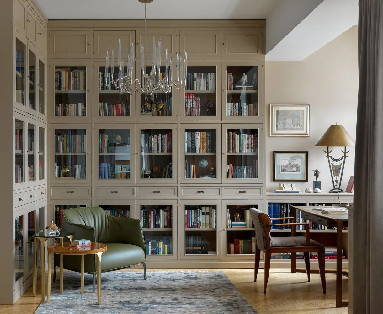 Photo: Classical office, Nadezhda Zотовa, Home Library, Guide, Natasha Yanson, Ruetemple, ideas for home library, Olesya Shlyakhtina, Alexandra Fedorova, Nadezhda Fedorovich, S&T architects, Vadim Maltsev – photo on our site