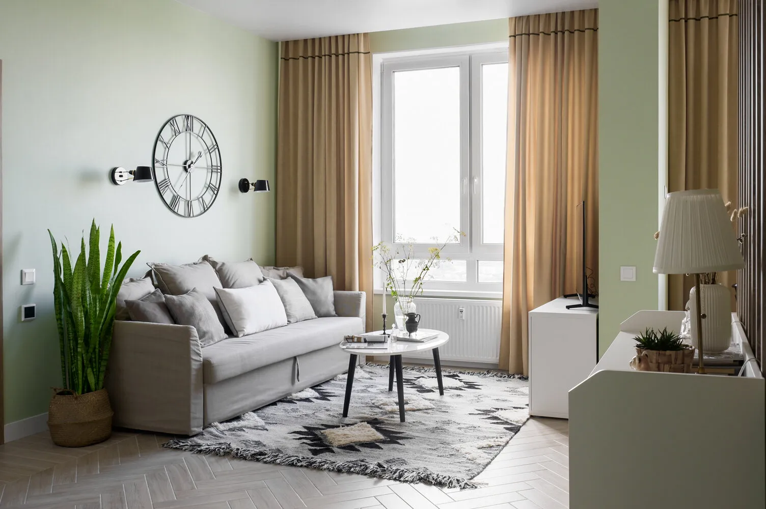 En el decorado se utilizó un estilo vintage, heredado de la abuela de los propietarios del apartamento.