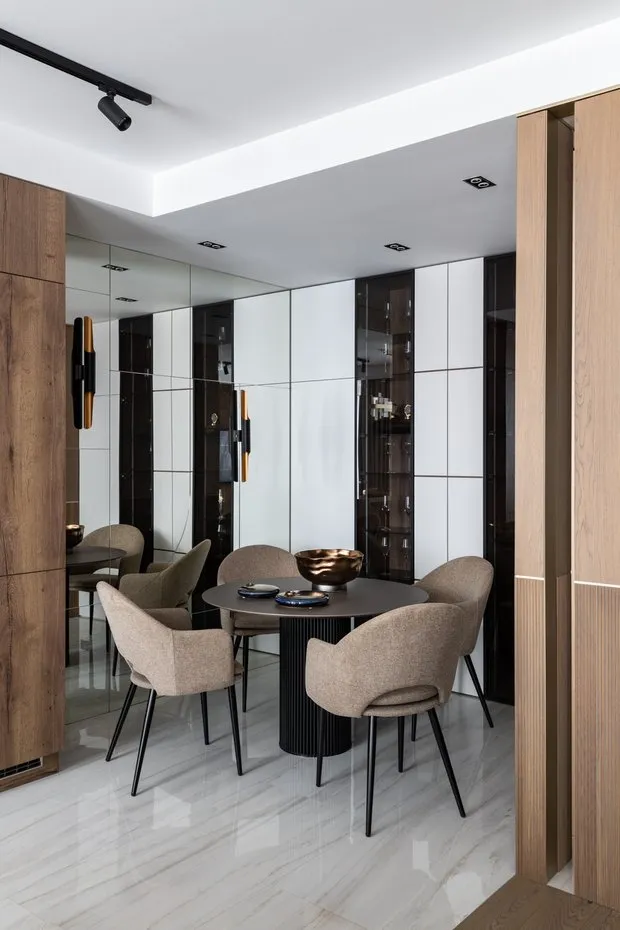 Foto: Cocina y comedor en estilo moderno, Apartamento, Proyecto de la Semana, Moscú, Edificio monolítico, 2 habitaciones, 60-90 metros, Irina Chufistova – foto en nuestro sitio web