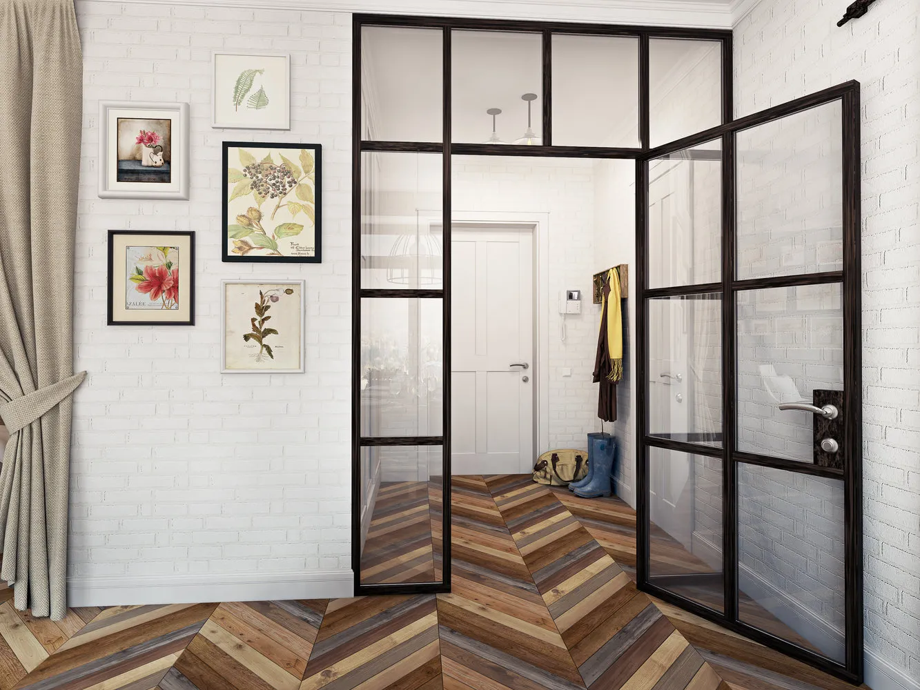 照片：阁楼、斯堪的纳维亚风格、折中主义、公寓、每周项目、叶卡捷琳堡、安娜·维雷滕尼科娃、砖屋、2室、40-60平方米 – 我们网站上的照片