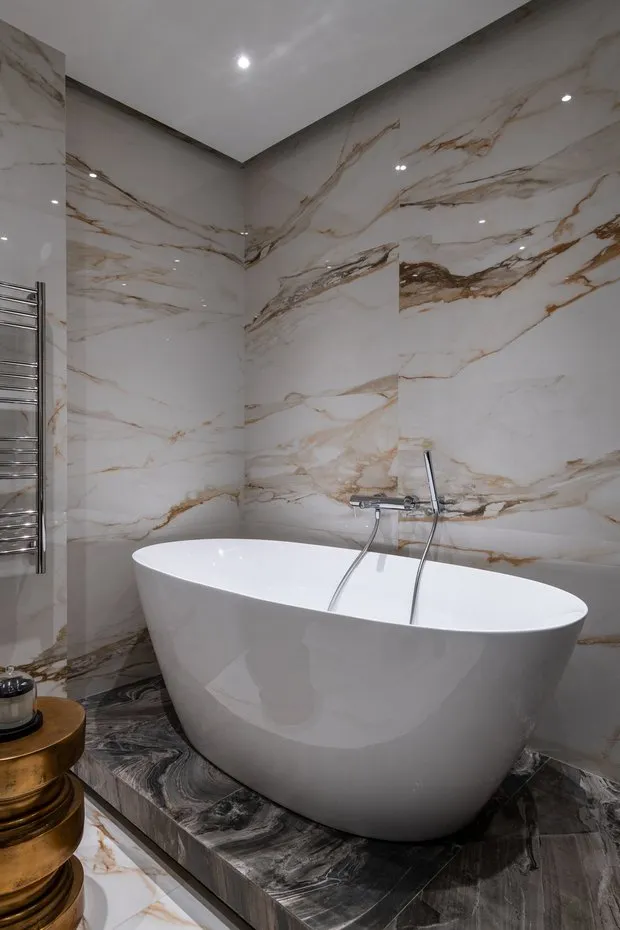 Foto: Baño en estilo moderno, Apartamento, Proyecto de la Semana, Moscú, Edificio monolítico, 2 habitaciones, 60-90 metros, Irina Chufistova – foto en nuestro sitio web