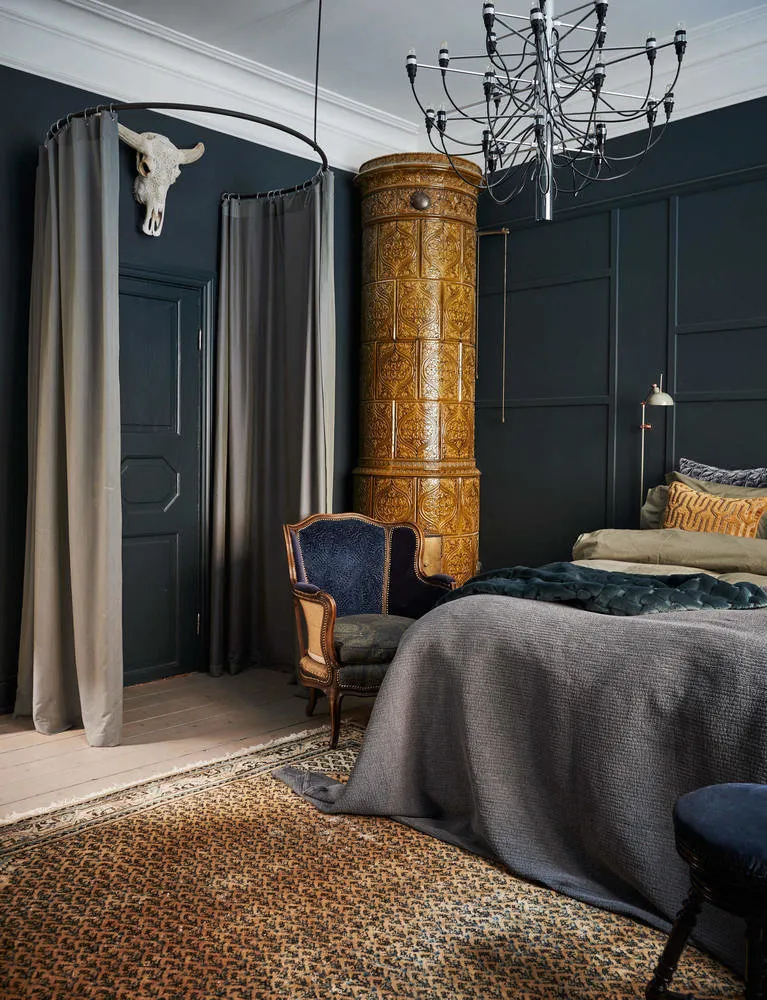 照片：普罗旺斯与乡村风格卧室、现代、斯堪的纳维亚风格、室内装饰、公寓、瑞典、绿色、斯德哥尔摩、灰色、品红、宜家 —— 来自我们网站的照片