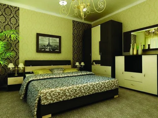 Foto: Oficina en estilo Escandinavo, Moderno, Dormitorio, Decoración del interior, Apartamento, Casa, Decoración, Verde – foto en nuestro sitio web