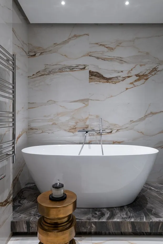 Foto: Baño en estilo moderno, Apartamento, Proyecto de la Semana, Moscú, Edificio monolítico, 2 habitaciones, 60-90 metros, Irina Chufistova – foto en nuestro sitio web