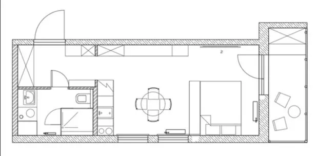Foto: im Stil von , Kleine Wohnung, bis zu 40 Quadratmeter – Fotos auf unserer Website