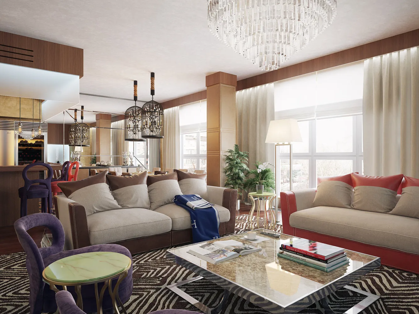 照片：折衷风格客厅 – 我们网站上的照片