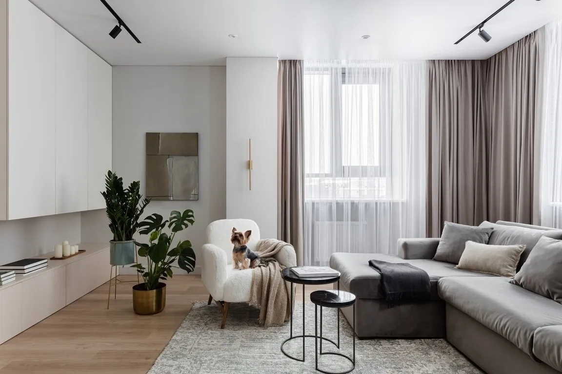 Foto: Sala de estar en estilo Moderno, Decoración de interiores, Apartamento, Proyecto de la semana, San Petersburgo, 2 habitaciones, 60-90 metros, Silva Gonian Design, Silva Gonian – fotos en nuestro sitio web