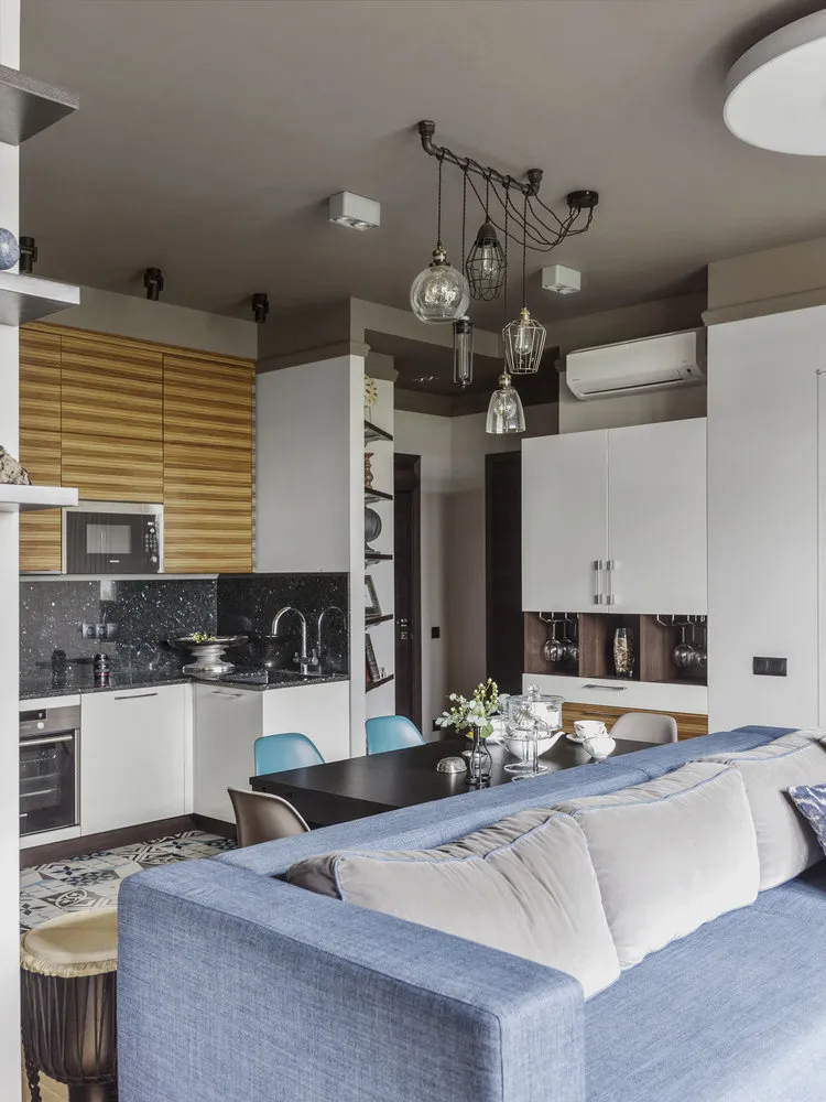 照片:现代风格厨房与餐厅,公寓,技巧,改造,叶夫根尼娅·利卡索娃,塔季扬娜·别兹韦尔赫亚,塔季扬娜·克拉索娃 – 我们网站上的照片