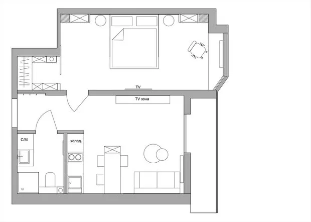 Foto: en estilo , Apartamento pequeño – foto en nuestro sitio web