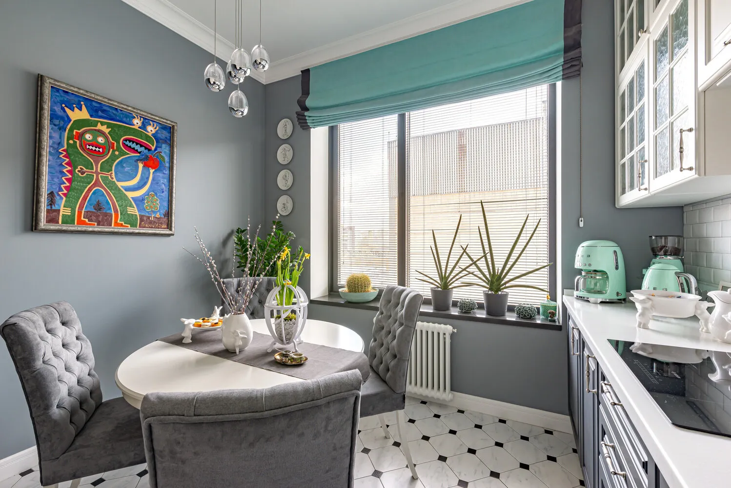 Foto: Cocina y comedor en estilo ecléctico, Apartamento, Proyecto de la Semana, Moscú, 3 habitaciones, 60-90 m², Legkocom, Irina Volchenko – foto en nuestro sitio web