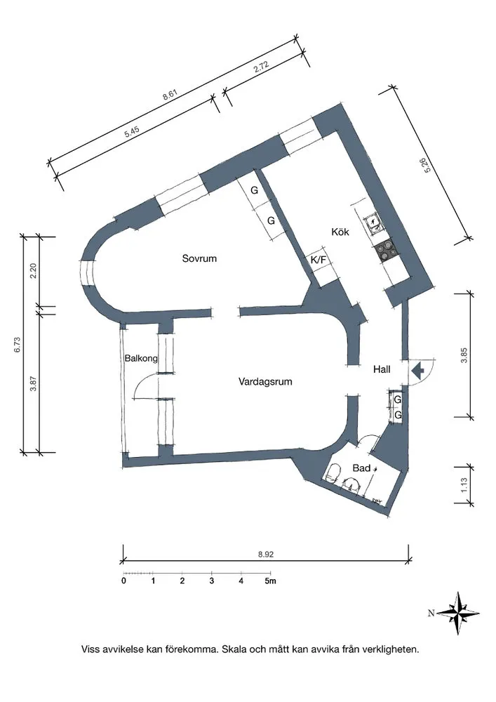 照片:瑞典哥德堡的北欧风格平面图,室内装饰,公寓,2室 – 我们网站上的照片