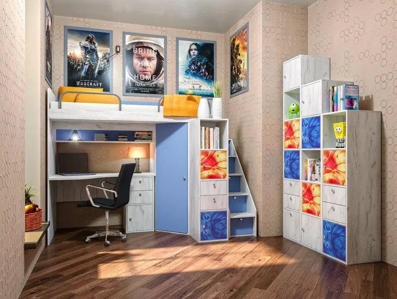照片：现代风格儿童房，儿童房，如何在公寓中装饰儿童房，儿童房内饰，如何装饰儿童房，现成解决方案 – 网站上的照片