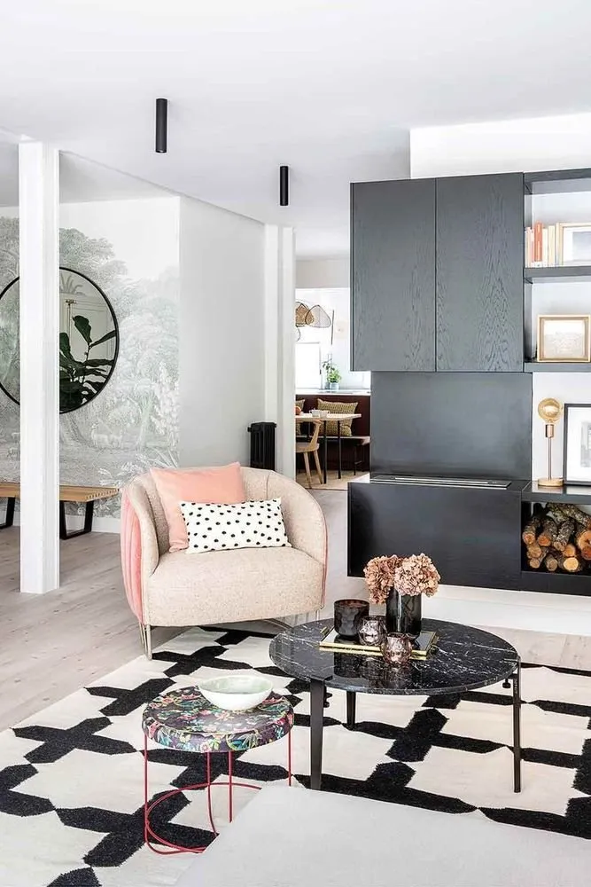 照片:北欧现代风格客厅,室内装饰,公寓——我们网站上的照片