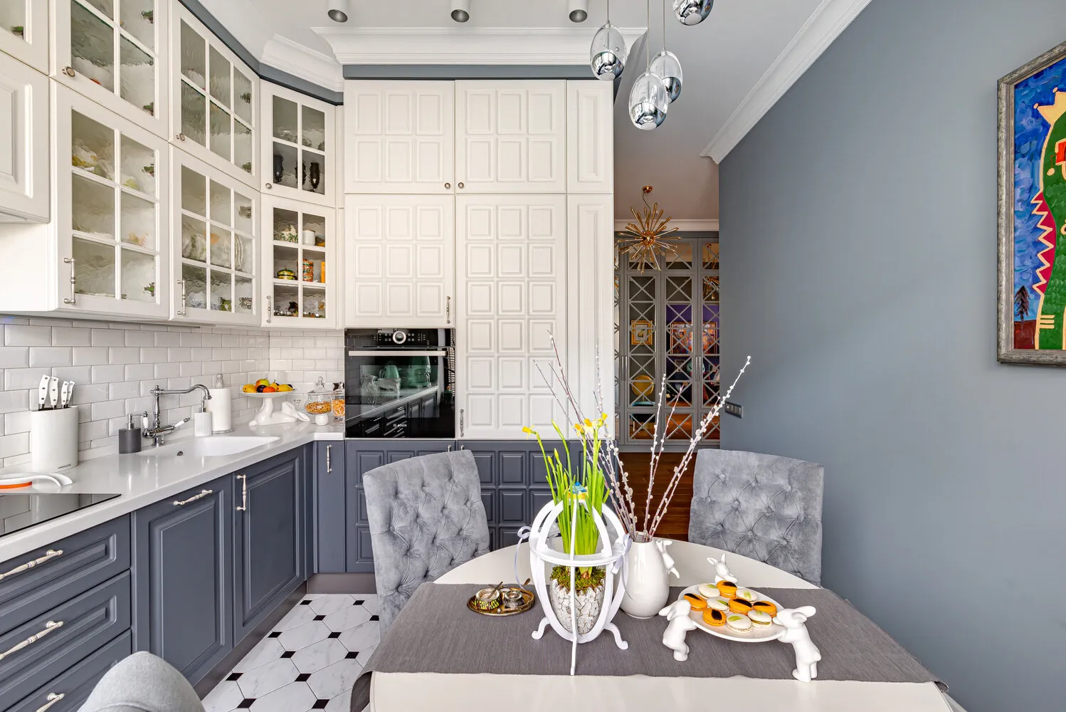 Foto: Cocina y comedor en estilo ecléctico, Apartamento, Proyecto de la Semana, Moscú, 3 habitaciones, 60-90 m², Legkocom, Irina Volchenko – foto en nuestro sitio web