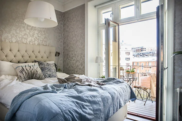 照片：北欧风格卧室，室内装饰，公寓，瑞典，3室 – 我们网站上的照片