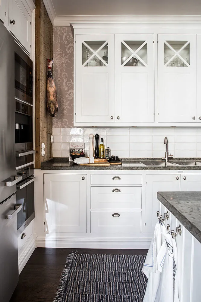 照片：北欧风格厨房与餐厅区域，室内装饰，公寓，瑞典，3室 – 我们网站上的照片