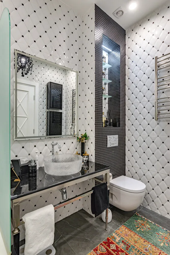 Foto: Baño en estilo ecléctico, Apartamento, Proyecto de la Semana, Moscú, 3 habitaciones, 60-90 m², Legkocom, Irina Volchenko – foto en nuestro sitio web