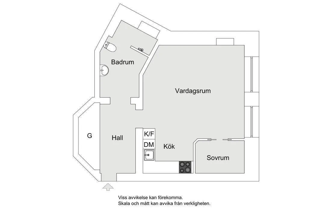 照片：斯堪的纳维亚风格平面图，公寓，小贴士，40-60平方米 – 我们网站上的照片
