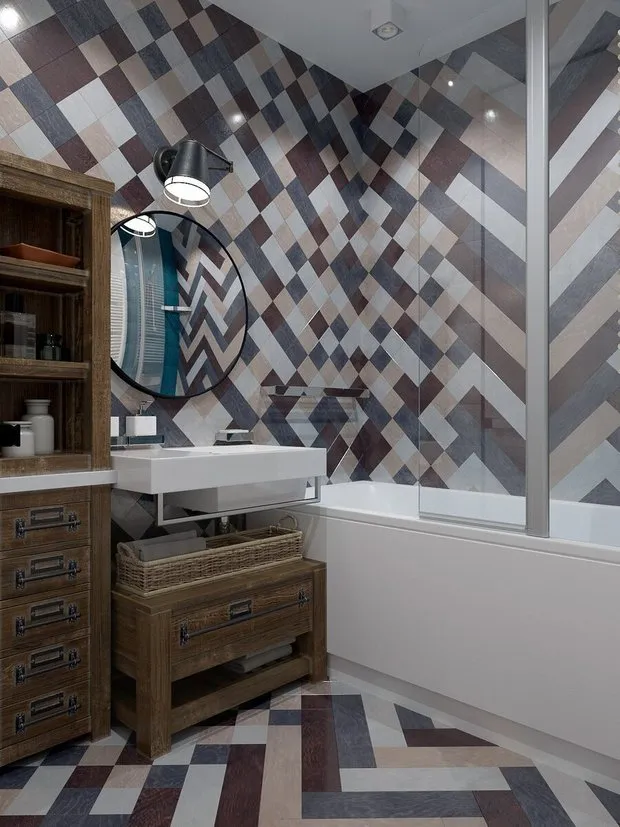 Foto: Baño en estilo Loft, Escandinavo, Replanificación – foto en nuestro sitio web