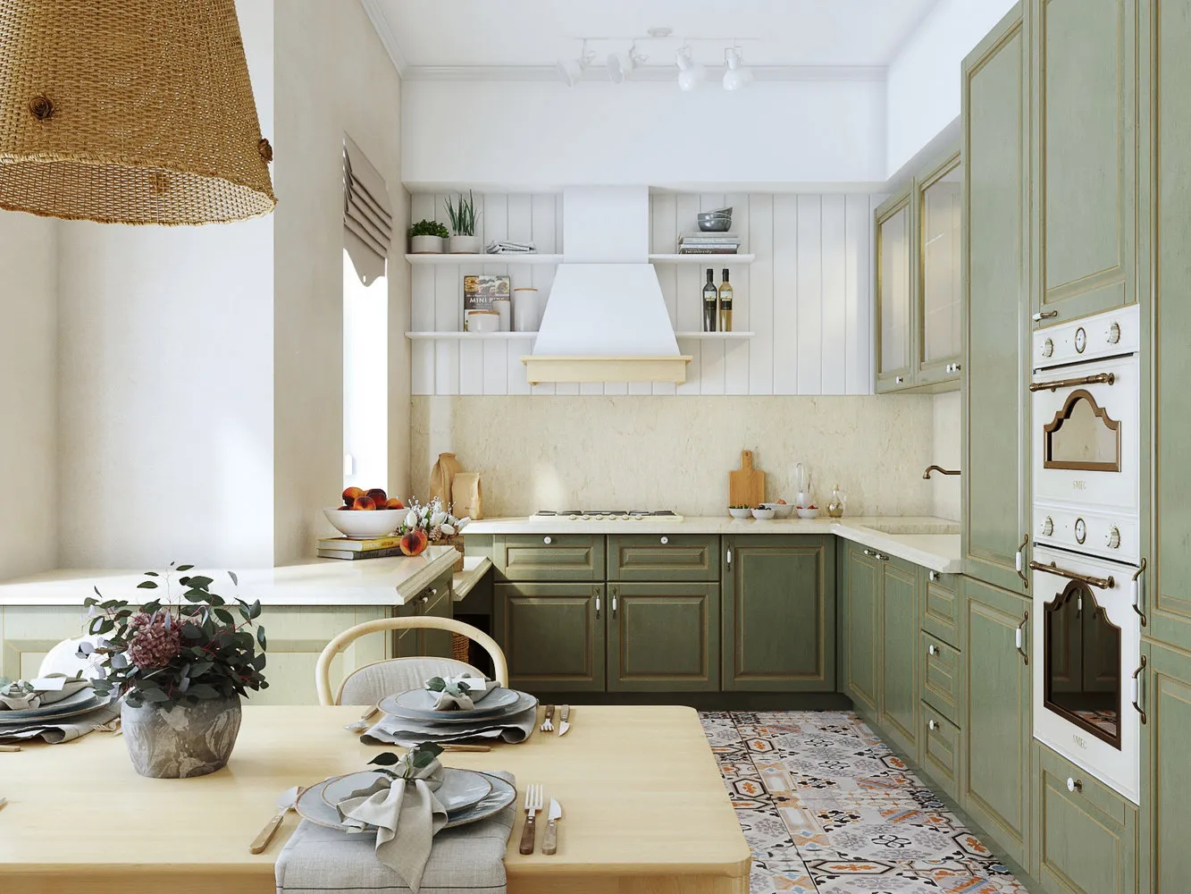 Photo: Kitchen and dining room in Provence and Countryside style, Repair in Practice, 1 room, 'Design Point', Ivan Mirolyubov – photo on our website