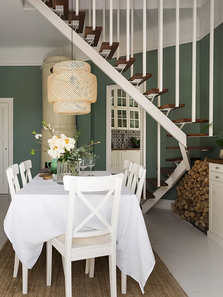 照片：北欧、普罗旺斯和乡村风格的厨房餐厅，室内装饰，公寓，瑞典，斯德哥尔摩，3个房间 – 我们网站上的照片