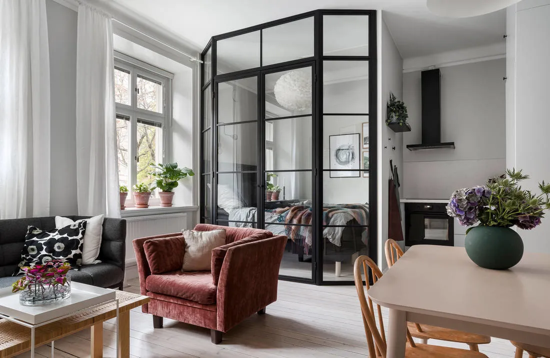 照片:斯堪的纳维亚风格客厅,公寓,小贴士,40-60平方米 – 我们网站上的照片