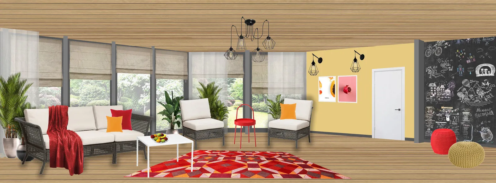 Zdjęcie: Salon w stylu Skandynawski, Przebudowa, Działka, Balkon, balkon na działce, Wera Tarłowska, terasa działkowa, do 40 metrów, We Create Studio, Leroy Merlin, Design battle, Weronika Lewa, Maria Kowalowa – zdjęcia na naszej stronie