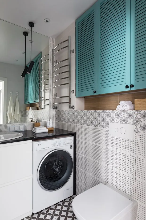 Foto: Baño en estilo Escandinavo, Moderno, Apartamento pequeño – foto en nuestro sitio web