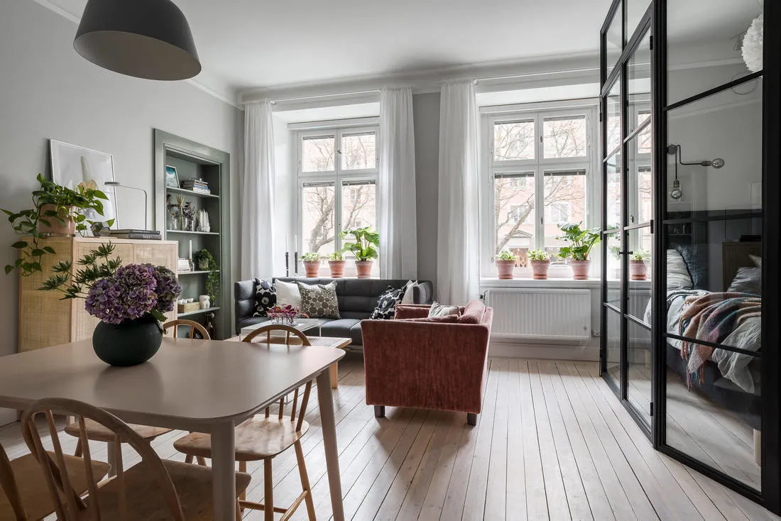 照片:斯堪的纳维亚风格客厅,公寓,小贴士,40-60平方米 – 我们网站上的照片