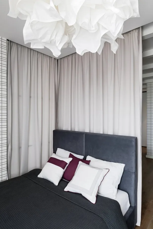 Foto: Dormitorio en estilo Escandinavo, Moderno, Apartamento pequeño – foto en nuestro sitio web