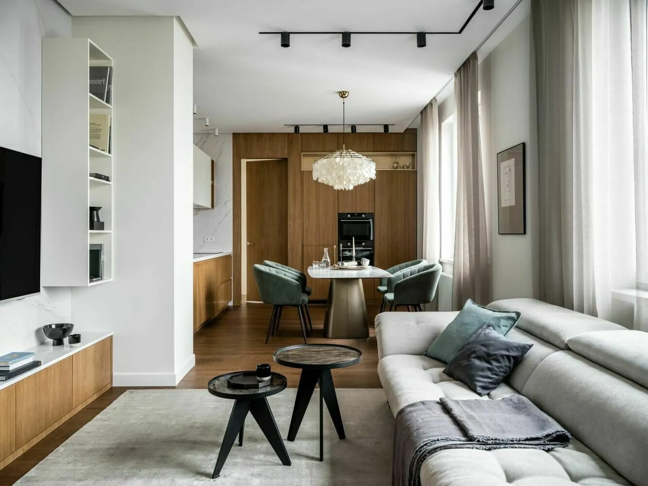 Foto: Sala de estar en estilo moderno, Proyecto de la Semana, 4 o más habitaciones, Más de 90 metros cuadrados – fotos en nuestro sitio web