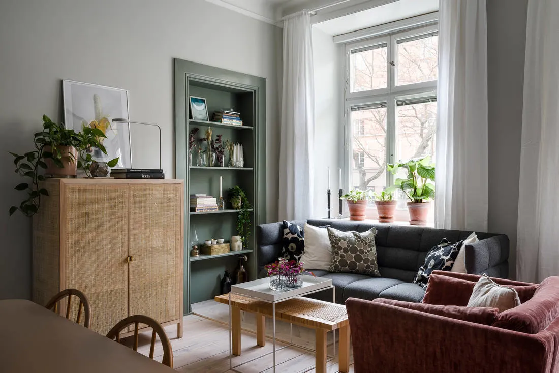 照片：斯堪的纳维亚风格客厅，公寓，小贴士，40-60平方米 – 我们网站上的照片