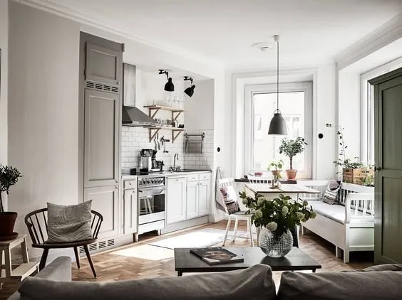 照片:北欧风格厨房和餐厅,公寓,技巧 – 我们网站上的照片