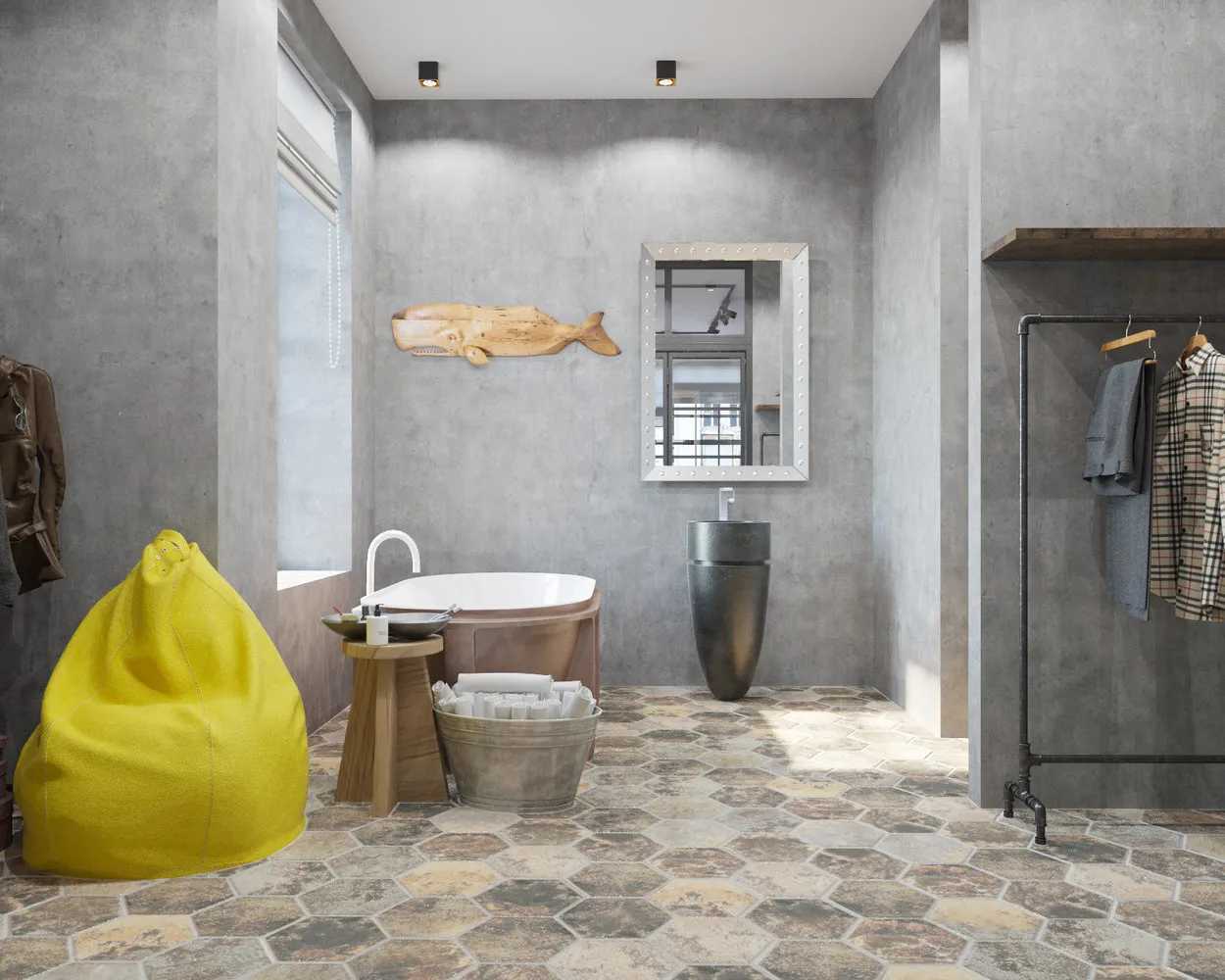 图片:loft风格浴室,衣帽间,技巧,指南,Studio 3.14,Oksana Tsymbalova,Quadro Room,LINES,EDDS,Zi-Design – 我们网站上的照片