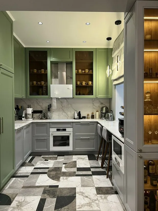 Foto: Cocina y comedor en estilo Moderno, Escandinavo, Apartamento, Proyecto de la Semana, Moscú, Edificio Panelado, 3 habitaciones, 60-90 metros cuadrados, Loft&Home – foto en nuestro sitio web