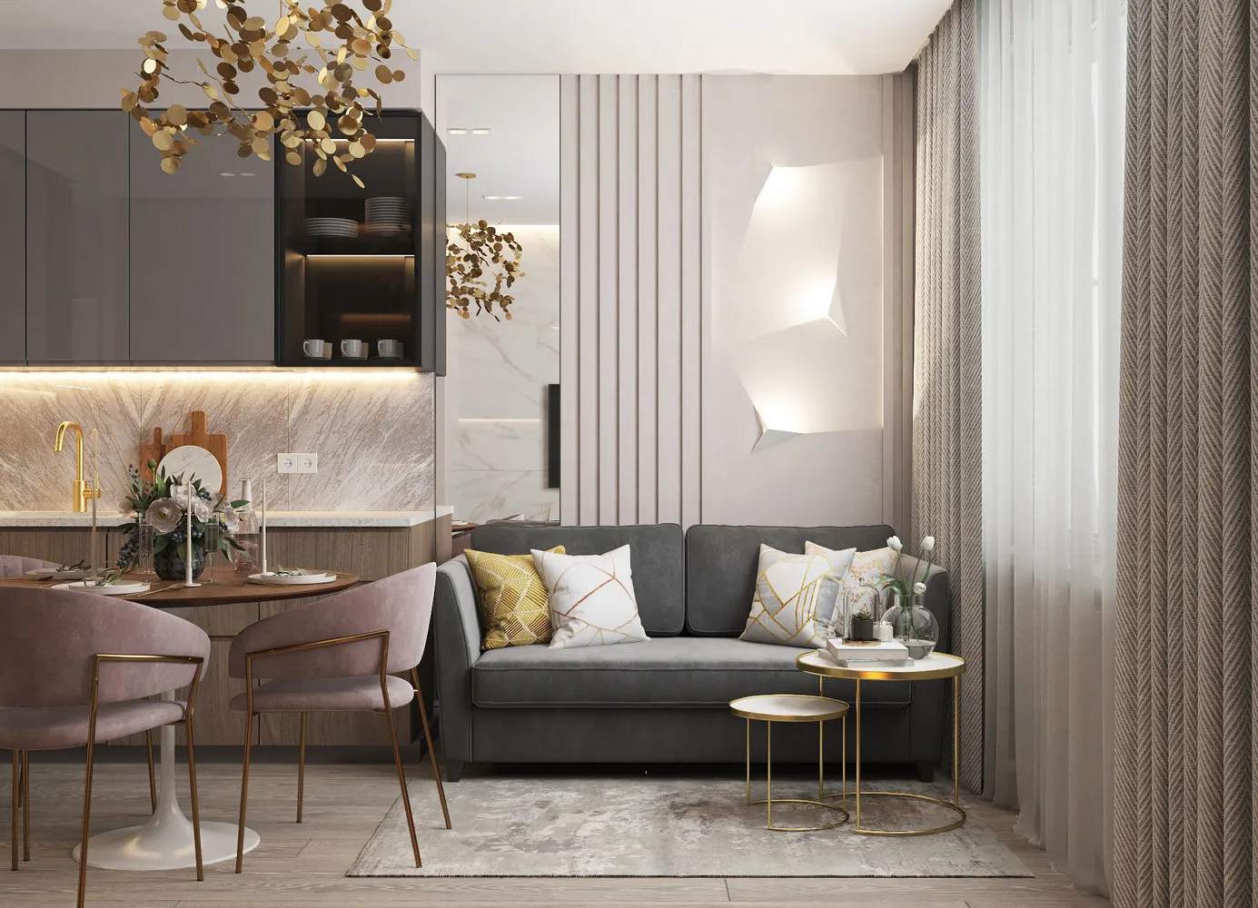 Foto: Küche und Esszimmer im Stil Modern, Wohnzimmer, Tipps – Fotos auf unserer Website