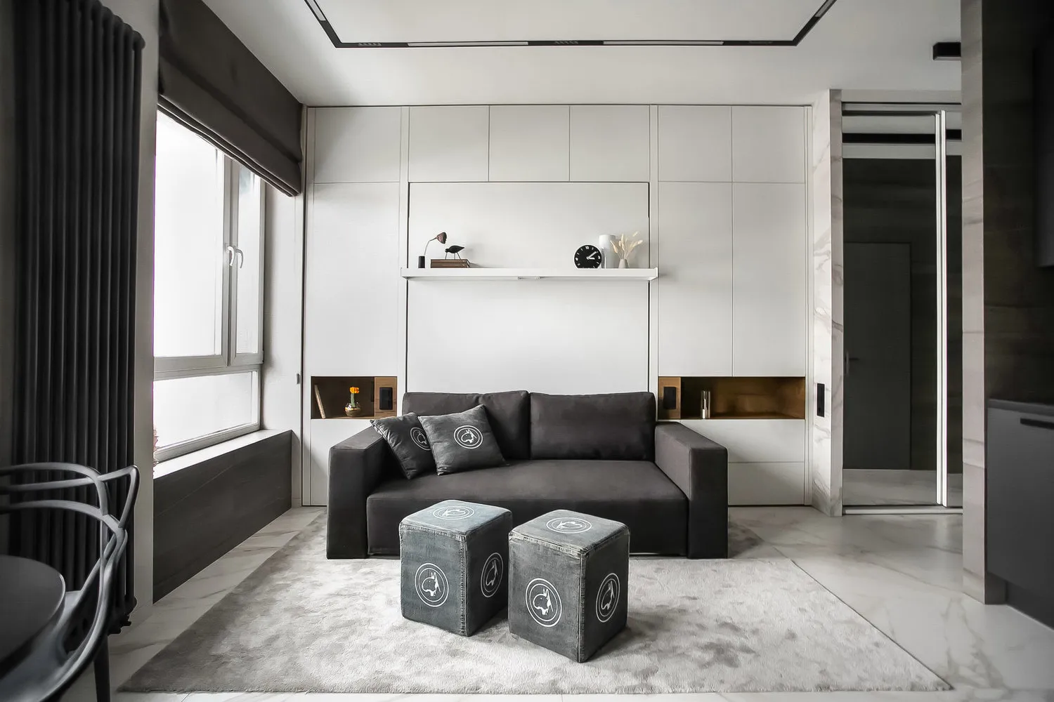 Foto: en estilo , Apartamento, Estudio, Planos, Consejos, 1 habitación, hasta 40 metros, dormitorio en una habitación – foto en nuestro sitio web