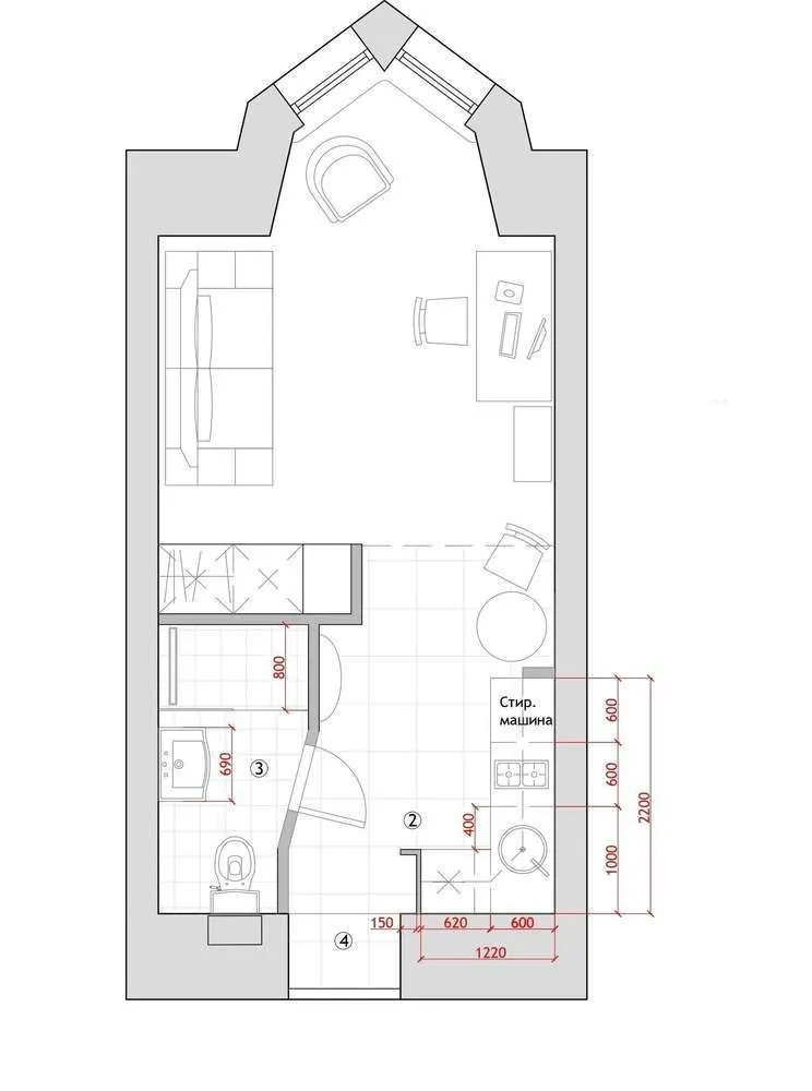 照片：现代风格，小户型公寓 – 我们网站上的照片